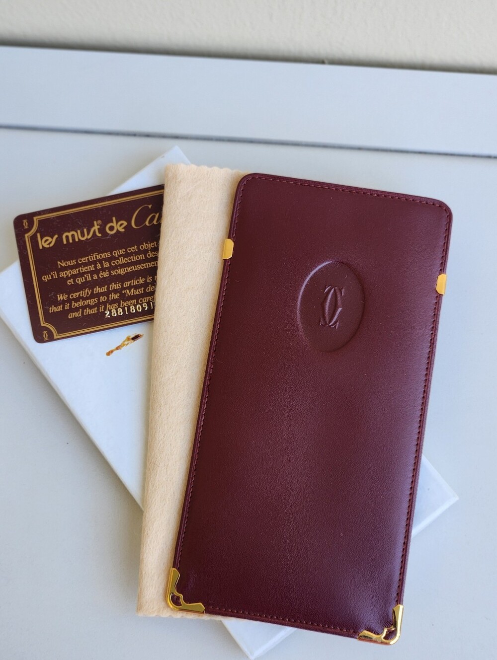 Cartier Burgundy Leather Eyeglass/Sunglasses Case - Full Set